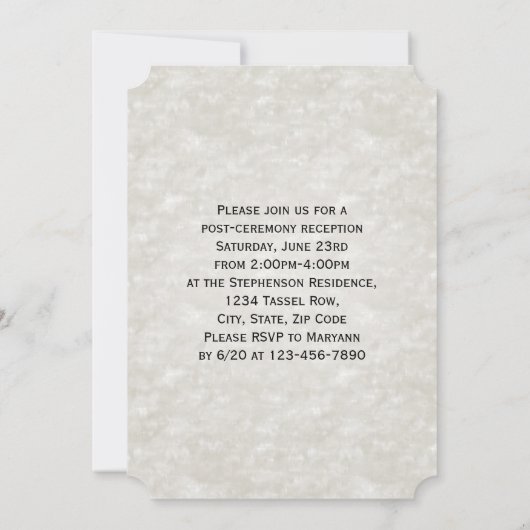 Curly het Afstuderen van de Foto van het Manuscrip Kaart (Achterkant)