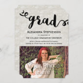 Curly het Afstuderen van de Foto van het Manuscrip Kaart (Voorkant / Achterkant)