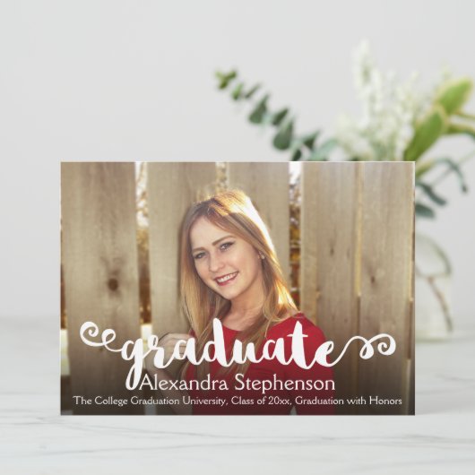 Curly het Afstuderen van de Foto van het Manuscrip Kaart (Staand voorkant)