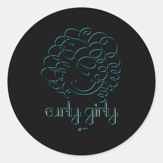 Curly hou van je krullende haar ronde sticker (Voorkant)