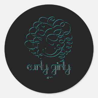 Curly hou van je krullende haar ronde sticker