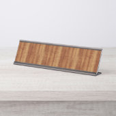 Curly Koa Acacia Wood Grain Kijk Bureau Naambordje (Voorkant)