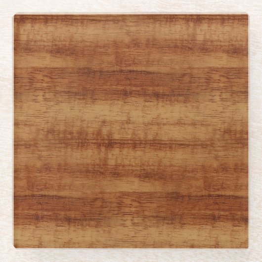 Curly Koa Acacia Wood Grain Kijk Glazen Onderzetter (Voorkant)