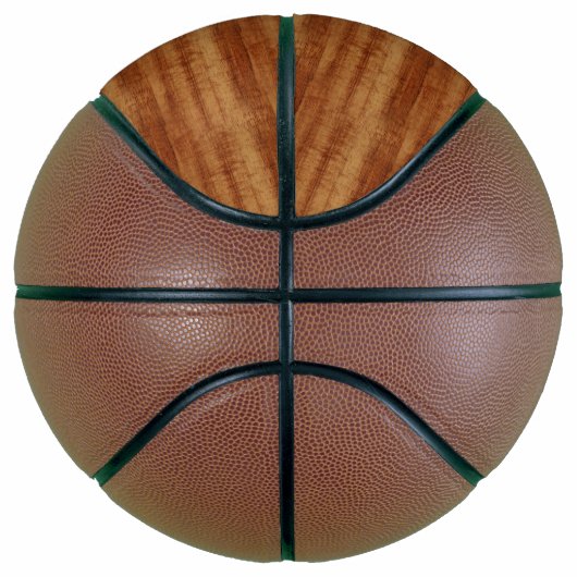 Curly Koa Acacia Wood Grain Kijk Mini Basketbal (Rechts)