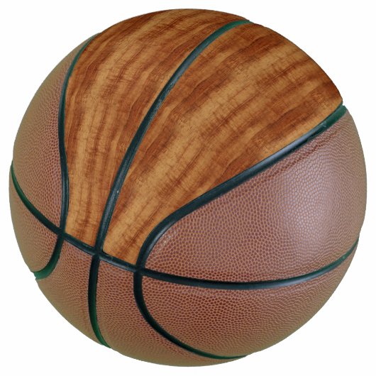 Curly Koa Acacia Wood Grain Kijk Mini Basketbal (Schuin)