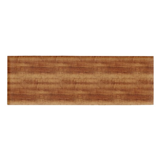 Curly Koa Acacia Wood Grain Kijk Naambadge (Voorkant)