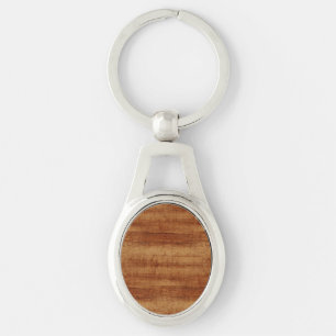 Curly Koa Acacia Wood Grain Kijk Sleutelhanger