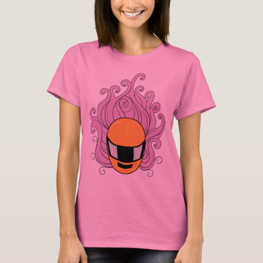 Curly Lady Rider Long Hoeve T-shirt (Voorkant)