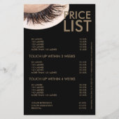 Curly Lashes Eyelash Extensions zwarte prijslijst Flyer (Voorkant)