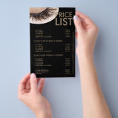 Curly Lashes Eyelash Extensions zwarte prijslijst Flyer (Hand)