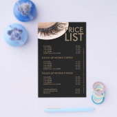 Curly Lashes Eyelash Extensions zwarte prijslijst Flyer (Enkel)