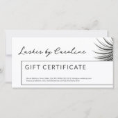 Curly Lashes Gift Certificate White Bordered Bedankkaart (Voorkant)