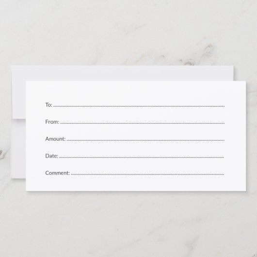 Curly Lashes Gift Certificate White Bordered Bedankkaart (Achterkant)