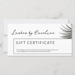 Curly Lashes Gift Certificate White Bordered Bedankkaart