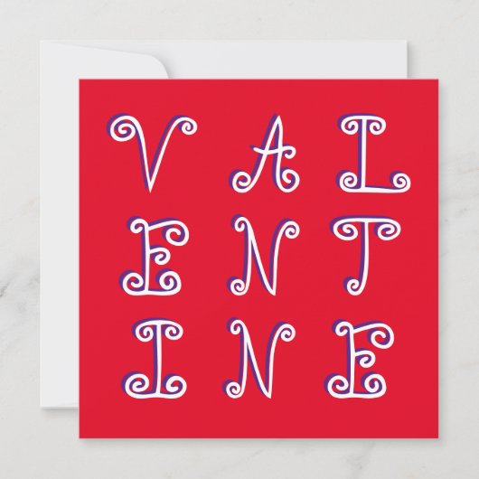 Curly Lettering Bright Red Modern Valentijnsdag Feestdagenkaart (Voorkant)