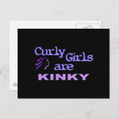 Curly meisjes zijn kinky briefkaart (Voorkant / Achterkant)