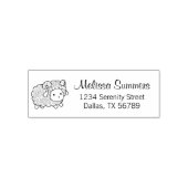 Curly-munt Little Sheep Ram Return-adres Zelfinktende Stempel (Design)