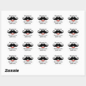 Curly Mustache Grin en Tekst Ronde Sticker (Vel)