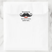Curly Mustache Grin en Tekst Ronde Sticker (Tas)