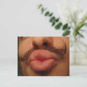 Curly Mustache Smooches Briefkaart (Staand voorkant)