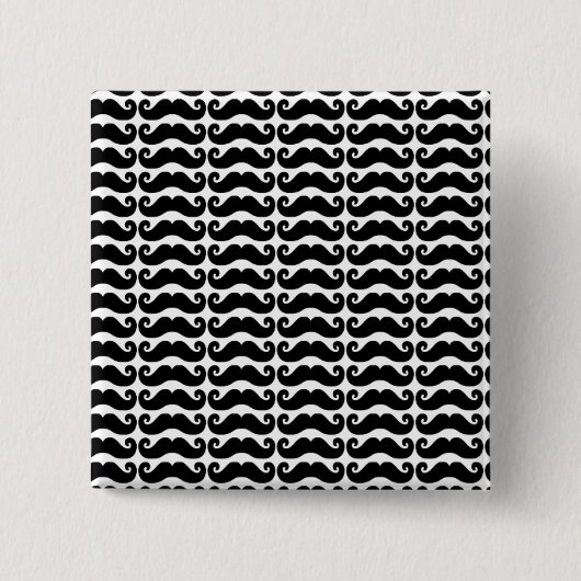 Curly Mustache Vierkante Button 5,1 Cm (Voorkant)