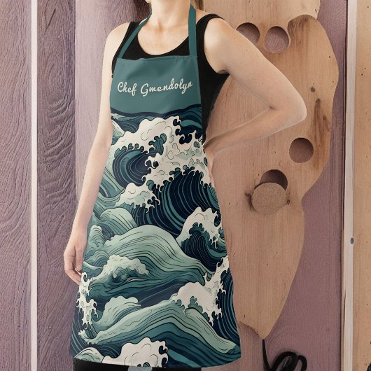 Curly Ocean Waves Japans kijken Monogram Schort