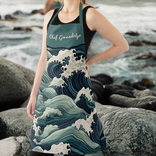 Curly Ocean Waves Japans kijken Monogram Schort