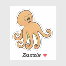 Curly octopus sticker