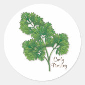 Curly Parsley Round Sticker (Voorkant)