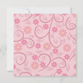 Curly Pink Floral Baby Aankondiging (Achterkant)