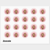 Curly Pink-Haired Emoji Ronde Sticker (Vel)
