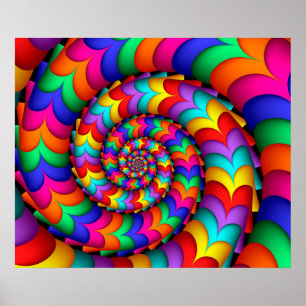 Curly Poster voor regenboogspiraal