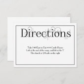 Curly Print Bruiloft Routebeschrijving Details Kaa Informatiekaartje (Voorkant / Achterkant)