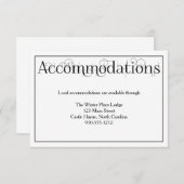 Curly Print Wedding Accommodations Details Kaart (Voorkant / Achterkant)