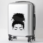 Curly Q Messy Bun Sticker (Koffer)