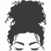 Curly Q Messy Bun Sticker (Voorkant)