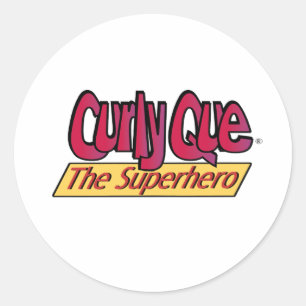 Curly Que de superheld Ronde Sticker