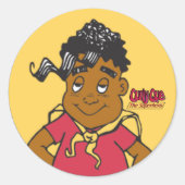 Curly Que Ronde Sticker (Voorkant)