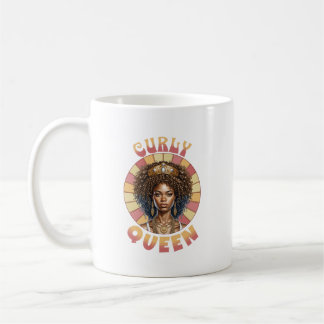 Curly Queen Afro-Amerikaanse vrouw retro golvend Koffiemok