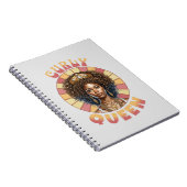 Curly Queen Afro-Amerikaanse vrouw retro golvend Notitieboek (Rechterzijde)