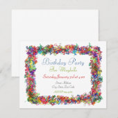 Curly Ribbon Birthday Party Invitation Kaart (Voorkant / Achterkant)
