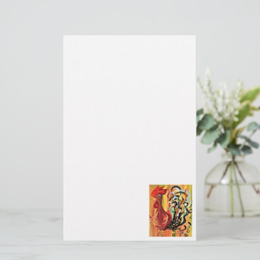 Curly Rooster Briefpapier (Staand voorkant)