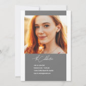 Curly schrijven Afstuderen foto uitnodiging (Achterkant)