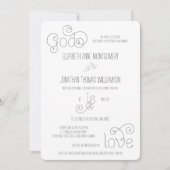 Curly Script God is Love Christelijk Wedding Kaart (Voorkant)