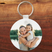 Curly Script Naam Pink Texas Familiefoto Sleutelhanger (Achterkant)