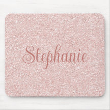 Curly Script Naam Roos Gouden Glitter