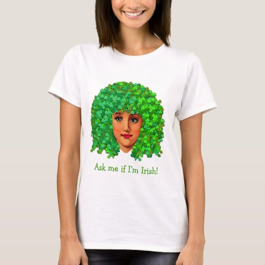 Curly Shamrock Girl T-shirt (Voorkant)