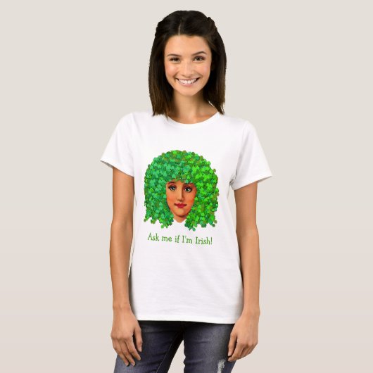 Curly Shamrock Girl T-shirt (Voorkant volledig)