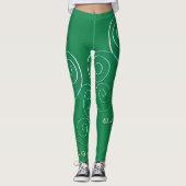 Curly Shamrock St. Patrick's Green Leggings (Voorkant)