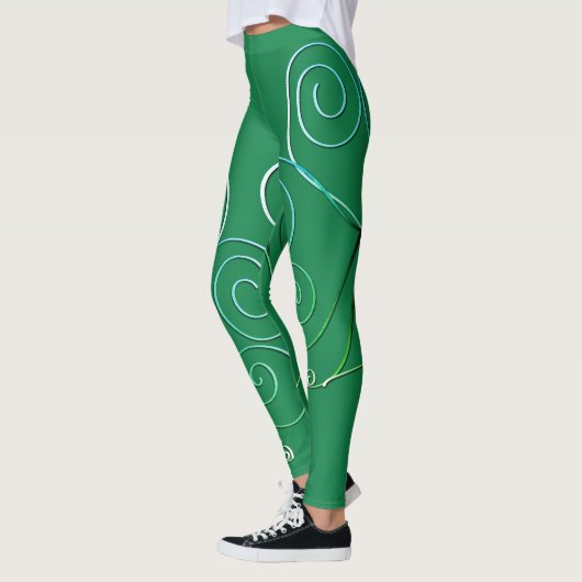 Curly Shamrock St. Patrick's Green Leggings (Links)